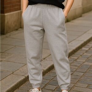 TNA Cozy Fleece Boyfriend Sweatpants Gray Womens Size 2XS with pockets lounge